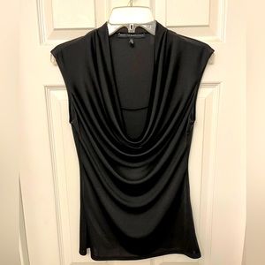 White House Black Market Cowl Neck Tank, Black, Size: XS